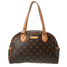 LOUIS VUITTON Monogram Montorgueil PM Brown M95565 Women's Canvas Handbag