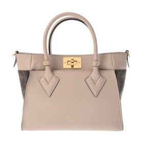 LOUIS VUITTON Monogram On My Side PM Greige M57729 Women's Canvas and Calfskin 2-Way Bag