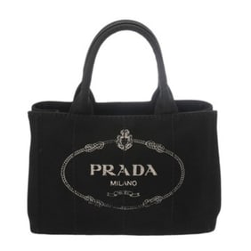 PRADA Canapa Mini Black 1BG439 Women's Canvas Handbag