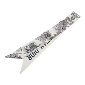 Christian Dior Toile de Jouy Sauvage Mitzah Scarf in White and Grey Silk for Women