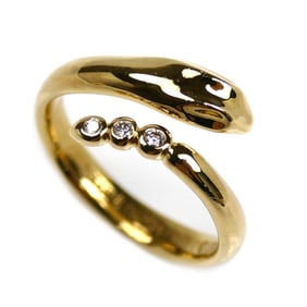 TIFFANY & Co. 18K Yellow Gold Snake and 3-Piece Diamond Ring, Size 12, 4.5g, Women's