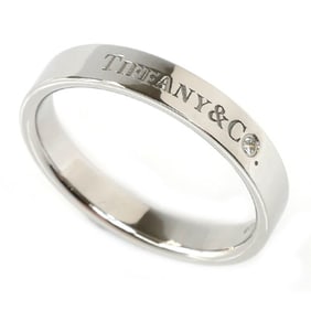 TIFFANY & Co. Tiffany Pt950 Platinum Flat Band Single Diamond Ring, Size 21, 7.9g, Men's