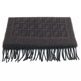 FENDI Zucca print scarf, dark brown, women's