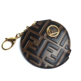 FENDI F is Zucca Coin Case, Brown, 8M0444, Women's