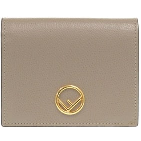 Like new Fendi F is 8M0387 leather beige bifold wallet 1711 FENDI