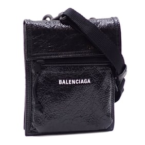 Balenciaga Explorer Small Pouch Shoulder Bag, Men's, Black Leather, 655982