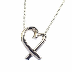 Tiffany Necklace Loving Heart Pendant for Women, SV925 Silver, 2.5g, Small, Paloma Picasso