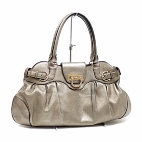 Salvatore Ferragamo Women's Bronze Leather Tote Bag AB-21 Gancini C2198956