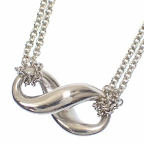 Tiffany Infinity Necklace for Women, SV925, 7.3g, Silver, Double Chain
