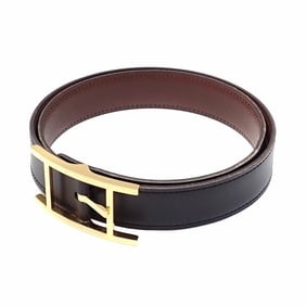 Hermes Hermès Women's Black Leather Belt, 70cm, Reversible, A Stamp, Manufactured Circa 1997