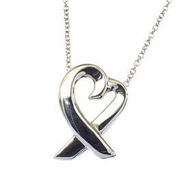 Tiffany Necklace Loving Heart Pendant for Women, SV925 Silver, 2.9g, Small, Paloma Picasso