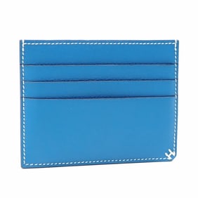 Hermès H Serie Card Case in Blue Zanzibar Leather, Evercolor Double Stamp, Made 2024, for Men and