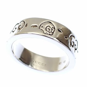 Gucci Ghost Engraved Ring for Women, SV925, Size 12, 7.1g, Silver, 477339