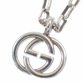Gucci Interlocking G Necklace, SV925, 22.6g, Silver, Women's/Men's, 295710