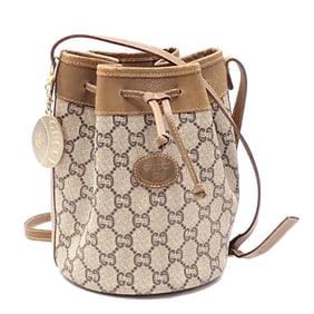 Gucci shoulder bag for women, beige, brown, PVC, and leather. Plus.
