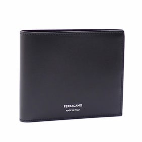 Salvatore Ferragamo Men's Bifold Wallet in Black Calfskin Leather 661329