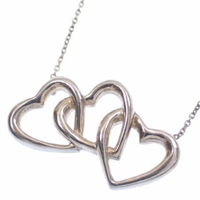 Tiffany Triple Heart Necklace for Women, SV925, 3.2g, Silver