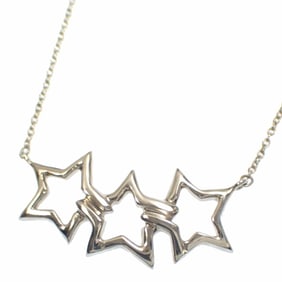 Tiffany Triple Star Necklace for Women, SV925, 3.2g, Silver,