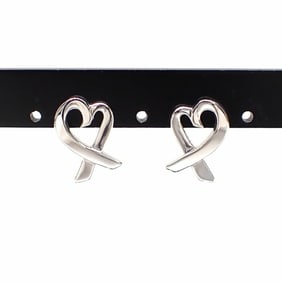 Tiffany Loving Heart Earrings for Women, SV925, 2.1g, Silver, Paloma Picasso