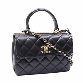 Chanel Mini Flap Handbag, Women's, Black Lambskin, AS4654, Chain Shoulder Bag, C218164