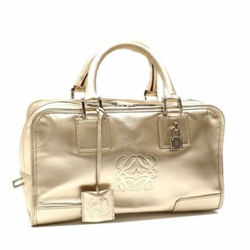 Loewe Amazona 28 Handbag, Women's, Gold Metallic Leather, C2031532