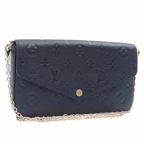 Louis Vuitton Monogram Empreinte Pochette Felicie Chain Shoulder Bag, Women's, M82477, Noir, Black