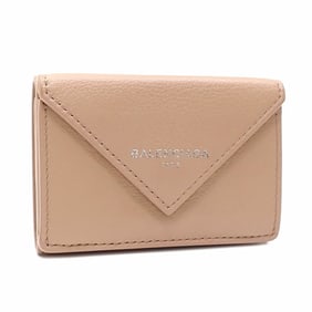 Balenciaga Paper Mini Wallet, Women's, Rose des Sables Beige Leather, 391446