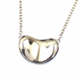 Tiffany necklace, bean design pendant, women's, SV925 silver, 3.0g, Elsa Peretti design.