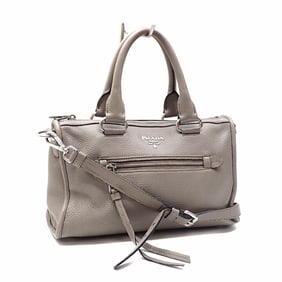 Prada Women's Gray Leather Handbag 1BB022