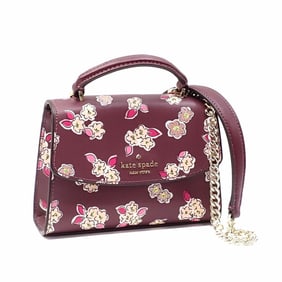 Kate Spade Micro Satchel Chain Shoulder Bag, Deep Berry, K9405, Frosted Floral, Women's