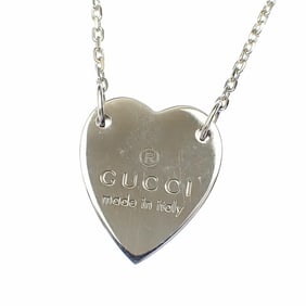 Gucci Trademark Heart Pendant Necklace for Women, SV925, 7.9g, Silver