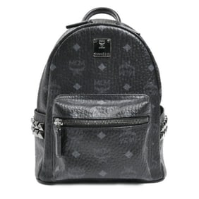 MCM Stark Side Studs Visetos Mini Backpack/Daypack, Black, Women's, MMK6SVE41BK001