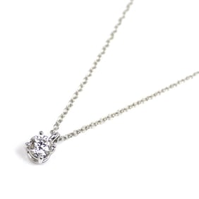 TIFFANY & Co. Tiffany Pt950 Platinum Solitaire Necklace with 0.25ct Diamond, 2.4g, 40.5cm, Women's