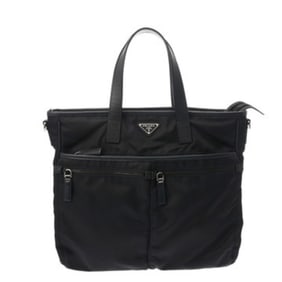 PRADA Prada 2-Way Tote Bag, Navy, 2VG860, Women's Tessuto/Saffiano Leather Handbag