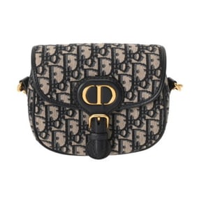 CHRISTIAN DIOR Bobby Small Oblique Navy M9317UTZQ Women's Jacquard Shoulder Bag