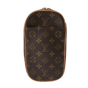 LOUIS VUITTON Monogram Canvas Pochette Ganju Brown M51870 Men's Body Bag