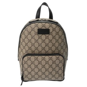 GUCCI Backpack, Beige, 429020, Unisex, GG Supreme Canvas and Leather, Backpack/Daypack