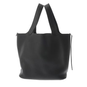HERMES Picotin Lock MM Black Z Stamp (circa 2021) Women's Taurillon Clemence Leather Handbag