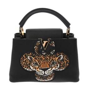 LOUIS VUITTON Capucines BB Tiger Noir M54340 Women's Taurillon Leather Handbag