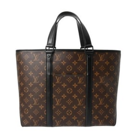 LOUIS VUITTON Monogram Macassar Weekend Tote PM 2-Way Brown/Noir M45734 Men's Bag, Like New