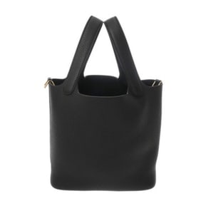 HERMES Picotin Lock PM Black W Stamp (circa 2024) Women's Taurillon Clemence Leather Handbag, Unused