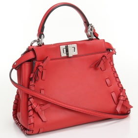 FENDI Peekaboo Mini Handbag 8BN244 A312 R0Y77 Women's Red