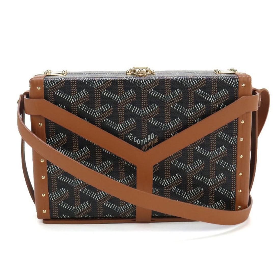 GOYARD Goyard Shoulder Bag Minaudière Trunk Women's Black: --- Catalog ---Category: SizeSize (HxWxD): 11cm x 16cm x 5cm / 4.33'' x 6.29'' x 1.96''Category: DesignType: Shoulder bagColor: BlackGender: WomenMaterial: Canvas Category: GeneralBrand: GoyardCountry