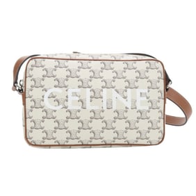 CELINE Triomphe Canvas Shoulder Bag CE93325 Women's White