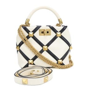 Valentino 2-Way Handle Bag with Roman Studs, White, Women's