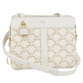 CELINE Triomphe Canvas Shoulder Bag CE87579 Women's White