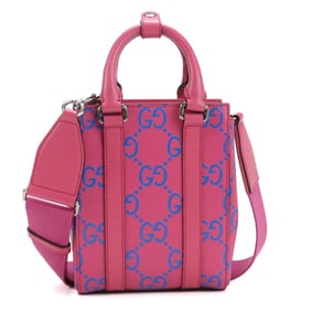 GUCCI Gucci Tote Bag 696010 Mini 2-Way GG Embossed Women's Pink