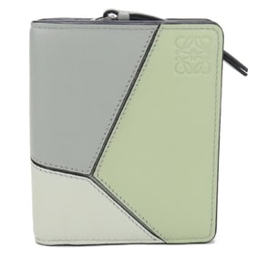 LOEWE Puzzle Compact Zip Wallet with Coin Pocket, Women's, Green