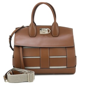 Salvatore Ferragamo FERRAGAMO Ferragamo Tote Bag 21 H900 2-Way Gancini Women's Brown