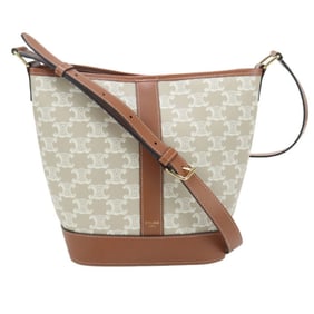 CELINE Triomphe Canvas Shoulder Bag CE93259 19144 2CAS Small Bucket Women's Beige